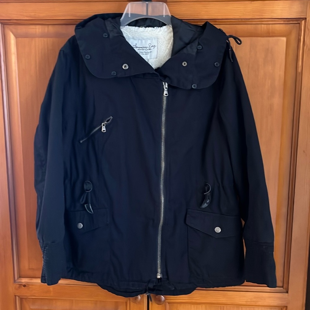 American Rag XL black hooded jacket good condition